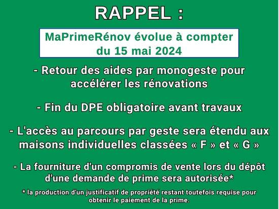  MaPrimeRénov : Simplification des démarches à partir du 15 mai 2024