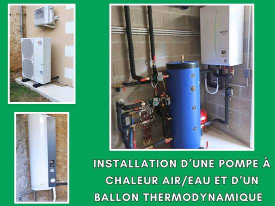 Installation d'une pompe à chaleur air/eau et d'un ballon thermodynamique