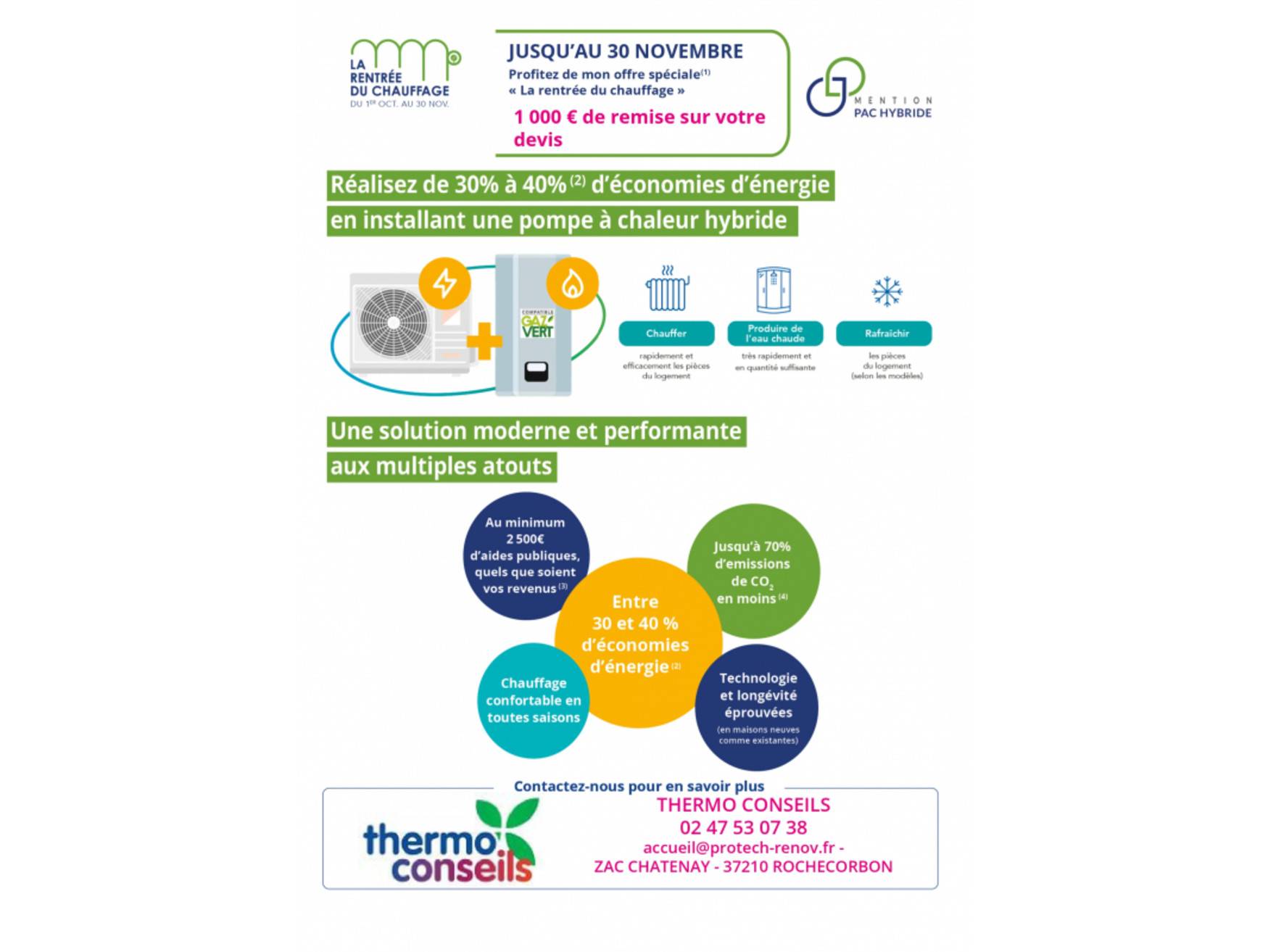 thermo conseils Promotion PAC hybride pour la rentrée du chauffage